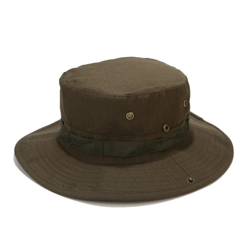 Camouflage Fishing Cap Fishing Hat Camo Men Outdoor Sports Sun Bucket Cap Fishing Hiking Hunting Hats Sun Caps