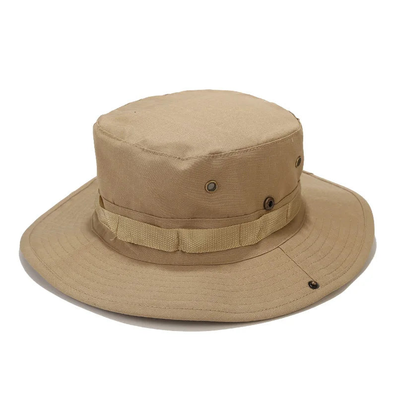 Camouflage Fishing Cap Fishing Hat Camo Men Outdoor Sports Sun Bucket Cap Fishing Hiking Hunting Hats Sun Caps
